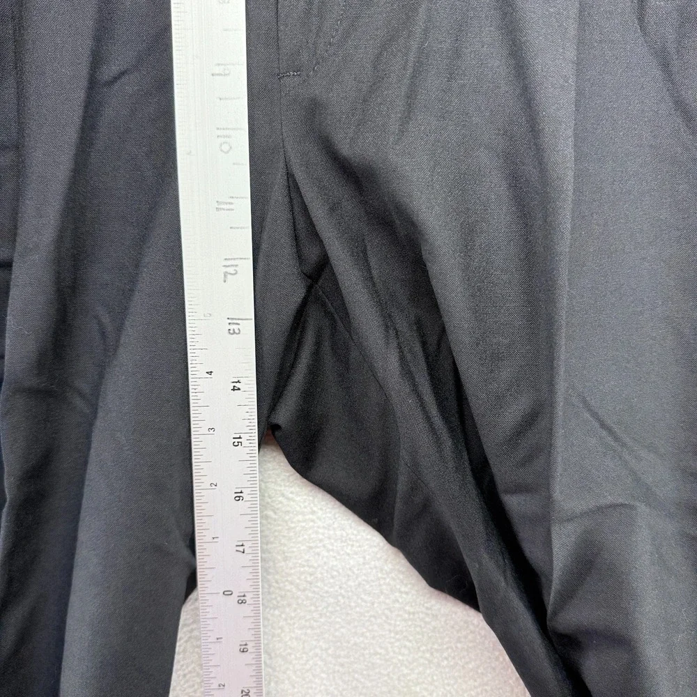 Vintage Sansabelt Dress Pants men's 34 Black Trousers Super 100s Unhemmed NEW